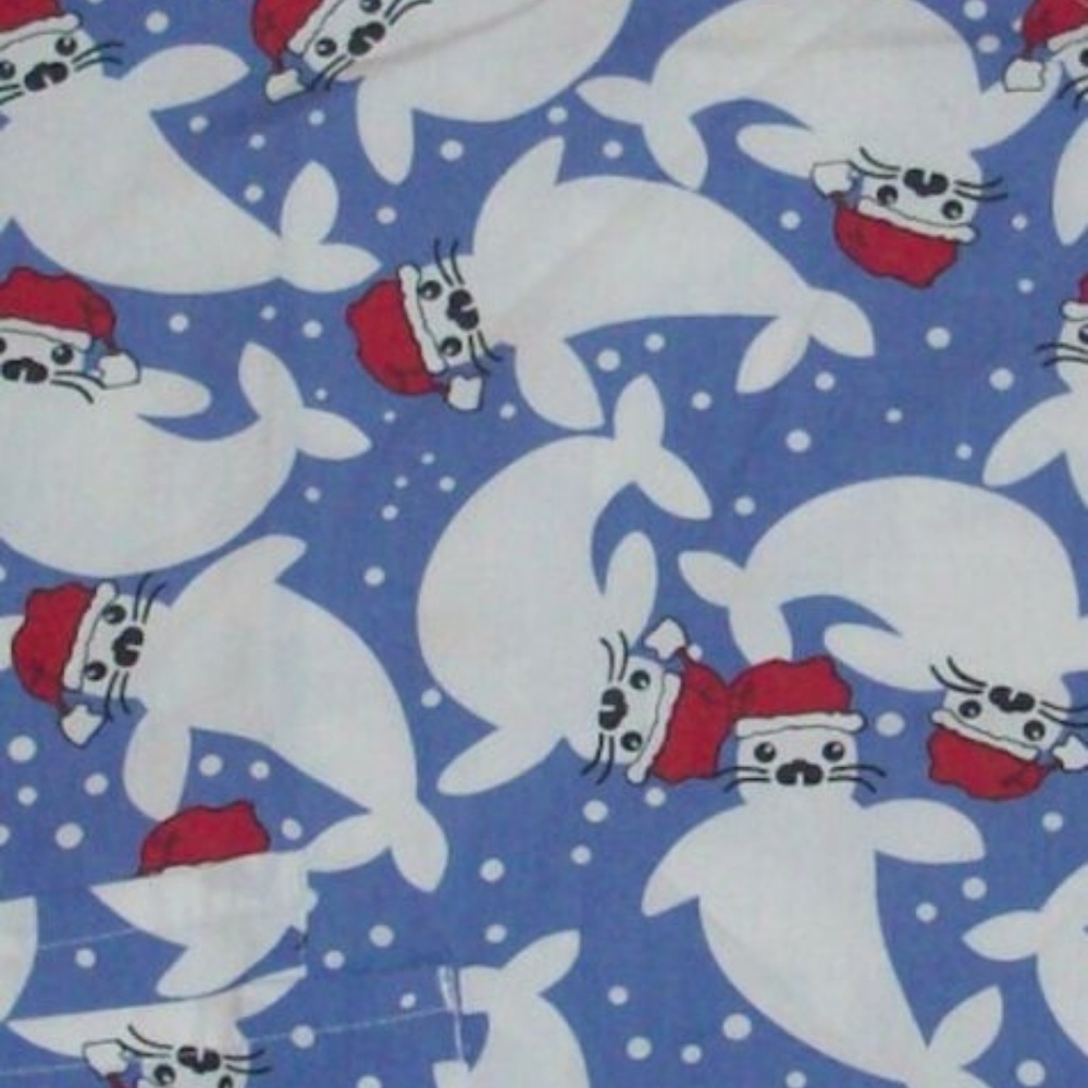 Christmas Seal Scrub Top